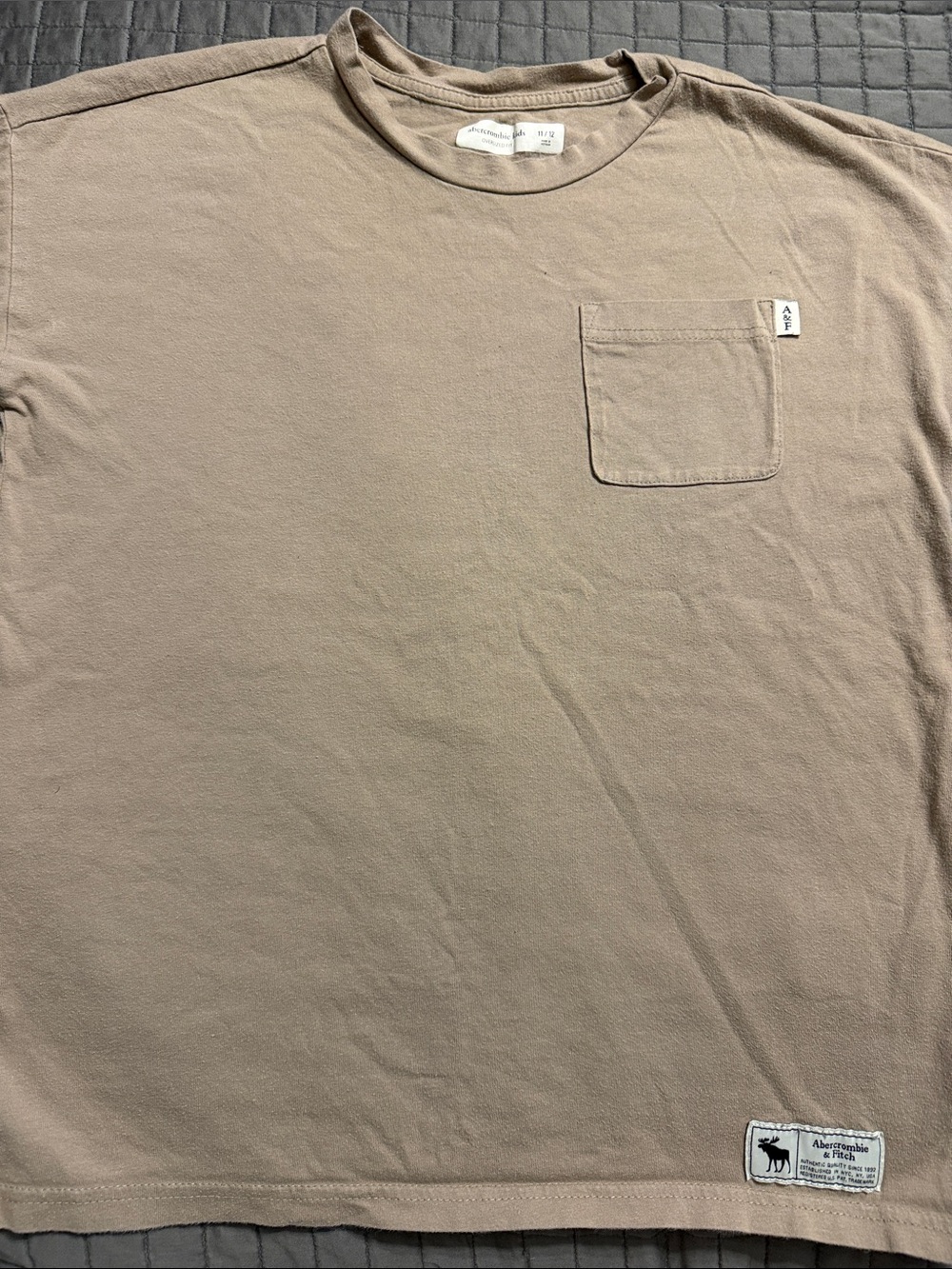 Abercrombie & Fitch youth  Pocket Tee in Taupe